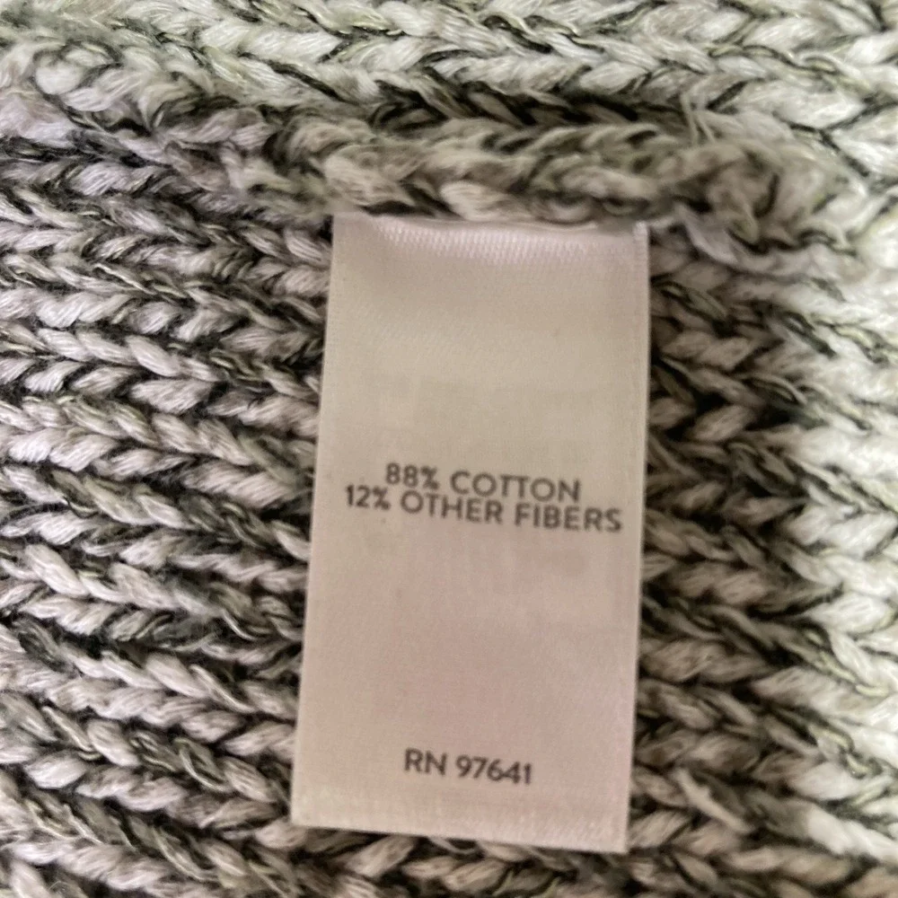 J. Jill Pure Jill Cardigan Sweater XS‎ Marled Knit Green Gray Tie Front Women